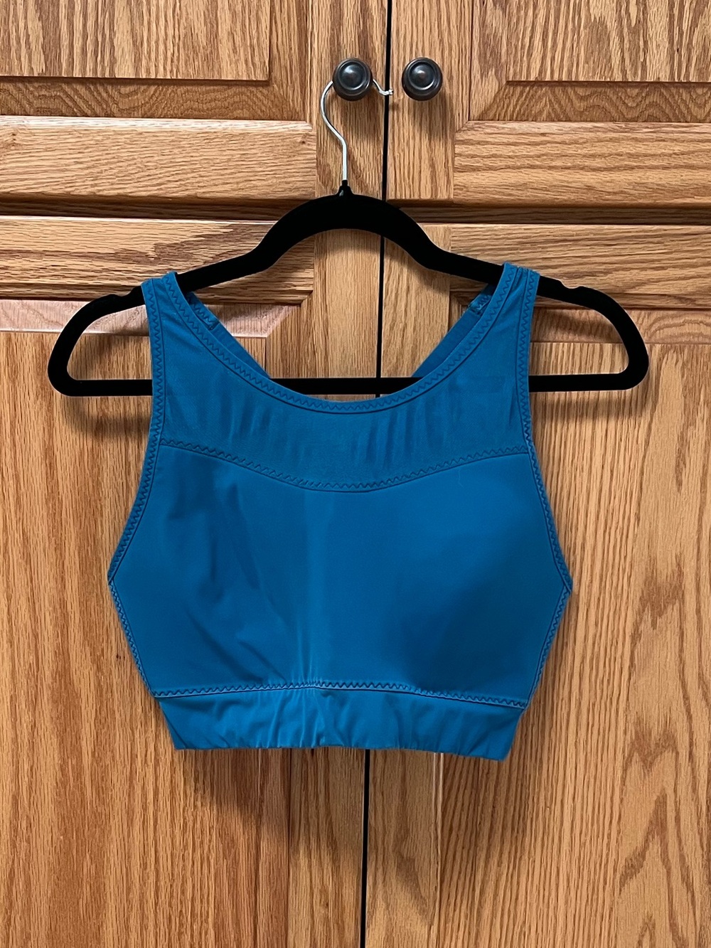 Athleta Women's Turquoise High-Neck Sports Bra - Modern Support, GUC